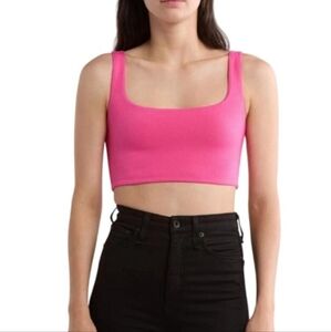 NWT Naked Wardrobe Hot Pink Square Neck Tank Top